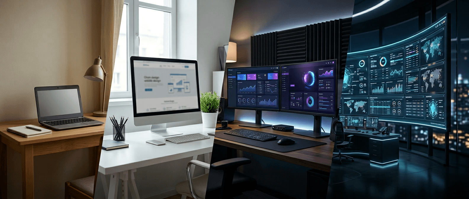 Professional website on monitor: quality investment and results