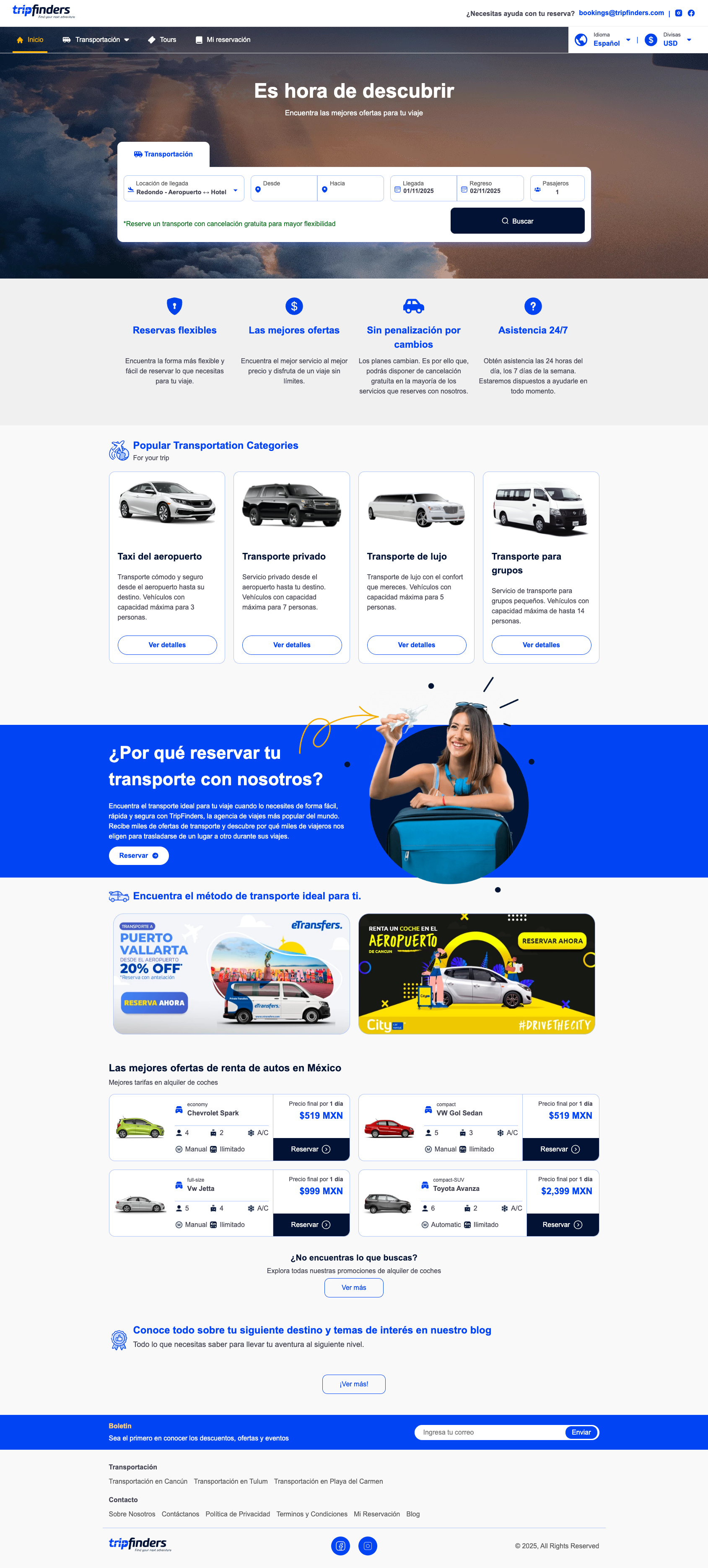 TripFinders – Plataforma de Reservas Turísticas Multilenguaje